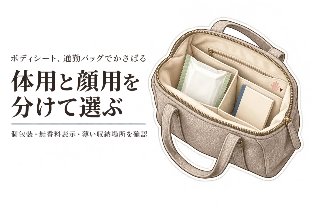ボディシートとあぶらとり紙をレビュー数順に比較｜個包装・無香料表示・通勤バッグで選ぶ